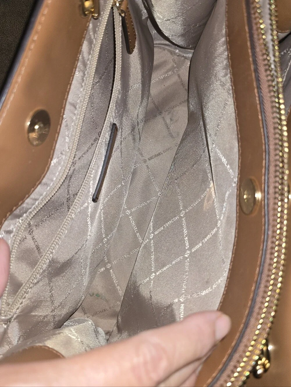 Michael Kors Brown MK Logo Chain-Accent Teagen Sm. - Picture 7 of 8